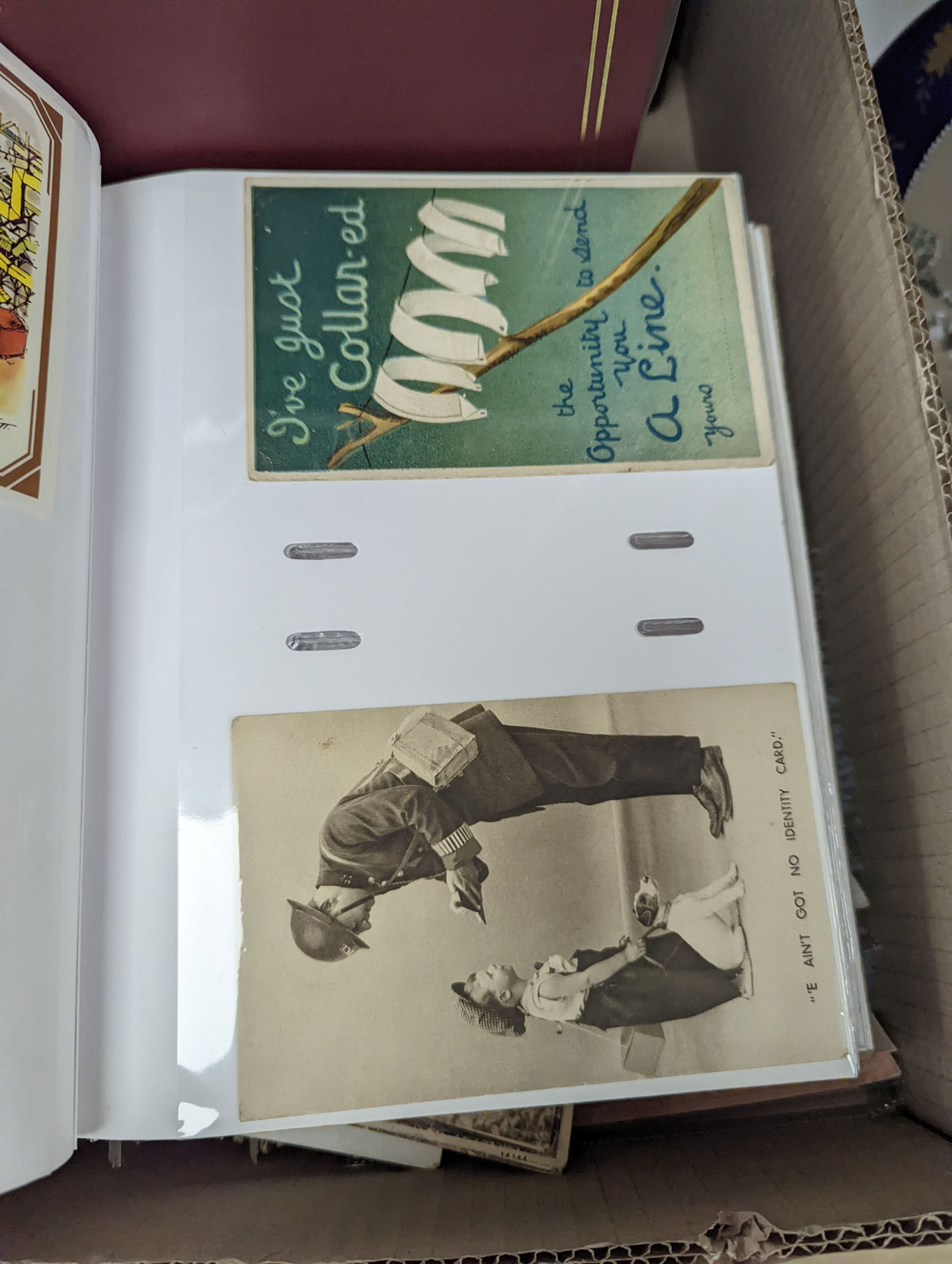 Four albums of postcards and a large collection of loose postcards, mainly British topographical, Victorian cabinet photographs, etc.